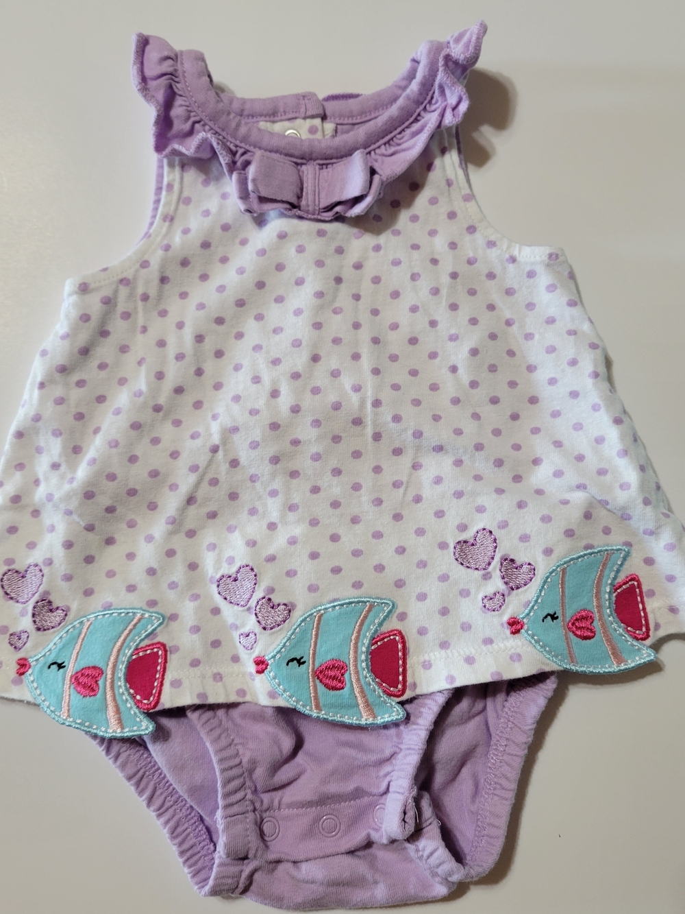 Koala Baby 0-3M Baby Girl Romper Dress Bundle Polka Dot Ladybug Fish Outfit Set - Picture 9 of 12